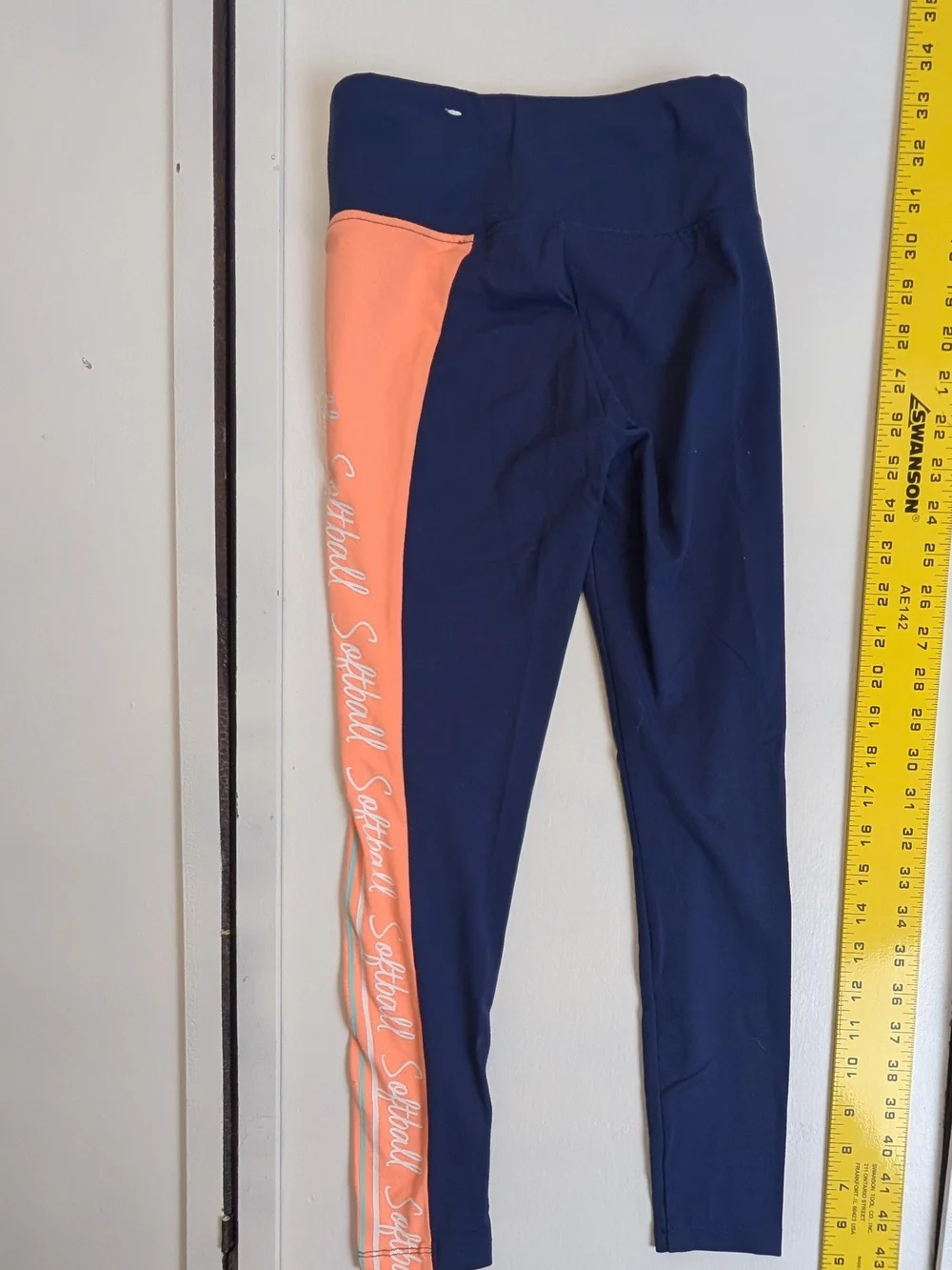 Justice Navy and Orange 'Softball' Athletic Leggings